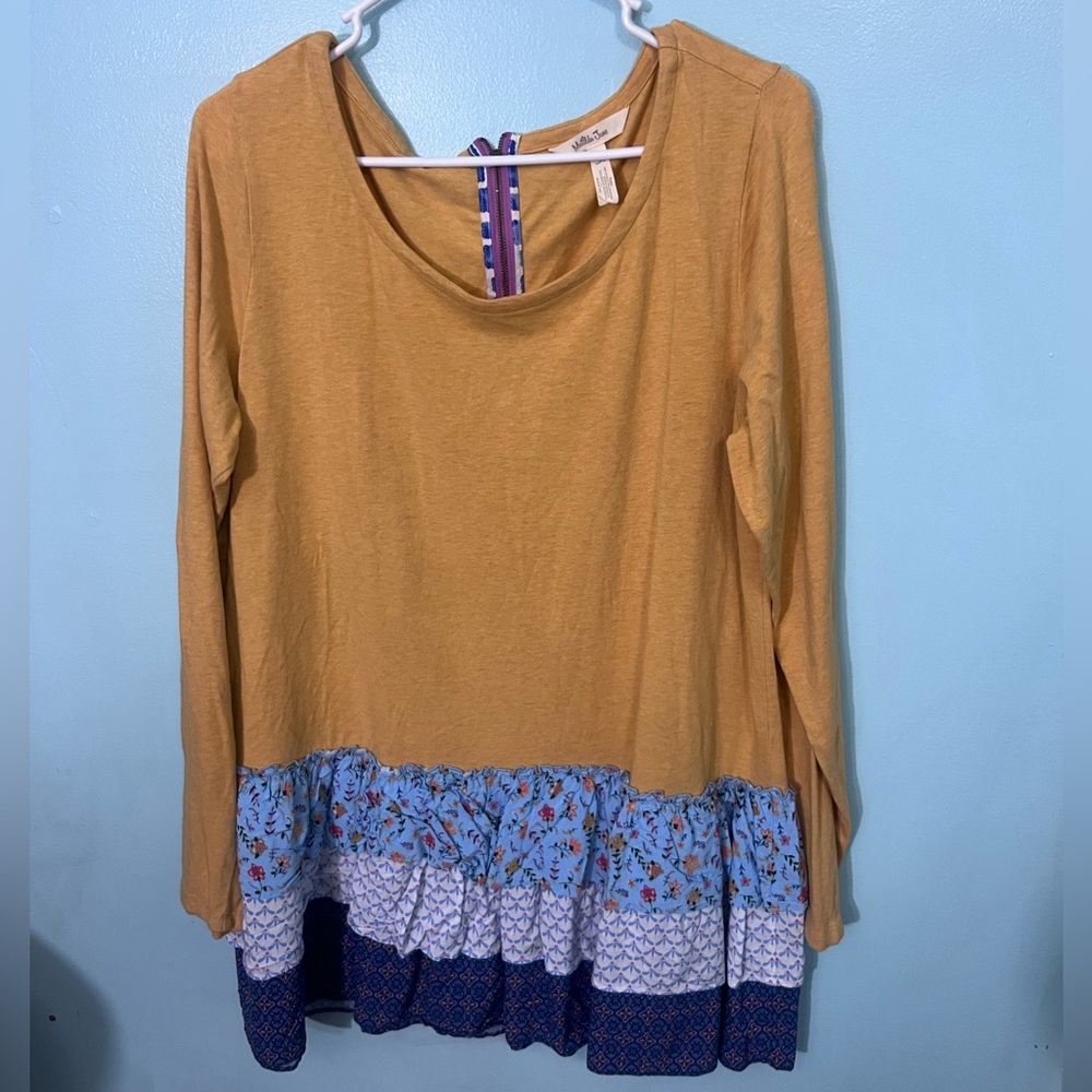 Matilda Jane Mustard and Blue Long Sleeve Top